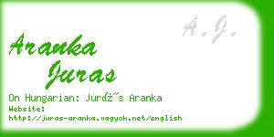aranka juras business card